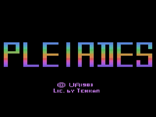 Pleiades [Homebrew] title screen for Atari 2600